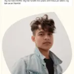 Billedet viser et screenshot af et SoMe opslag fra Fokus på Talents som er en historie om en af de unge der arbejder der.